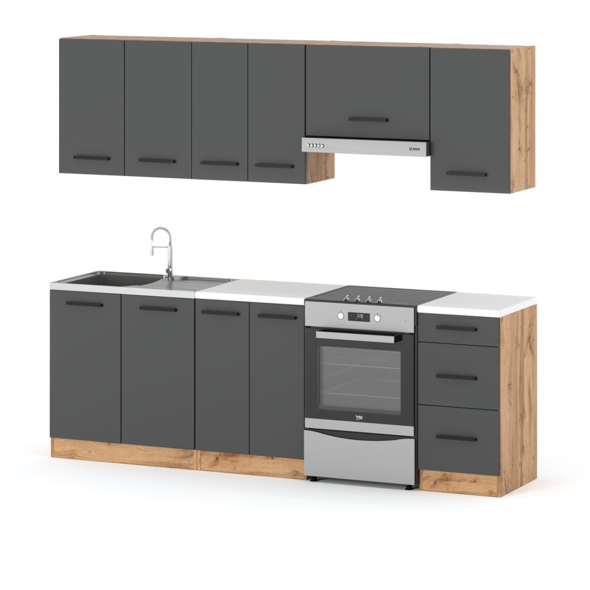 Nova Kitchen Muza 240 cm — Matt Grå